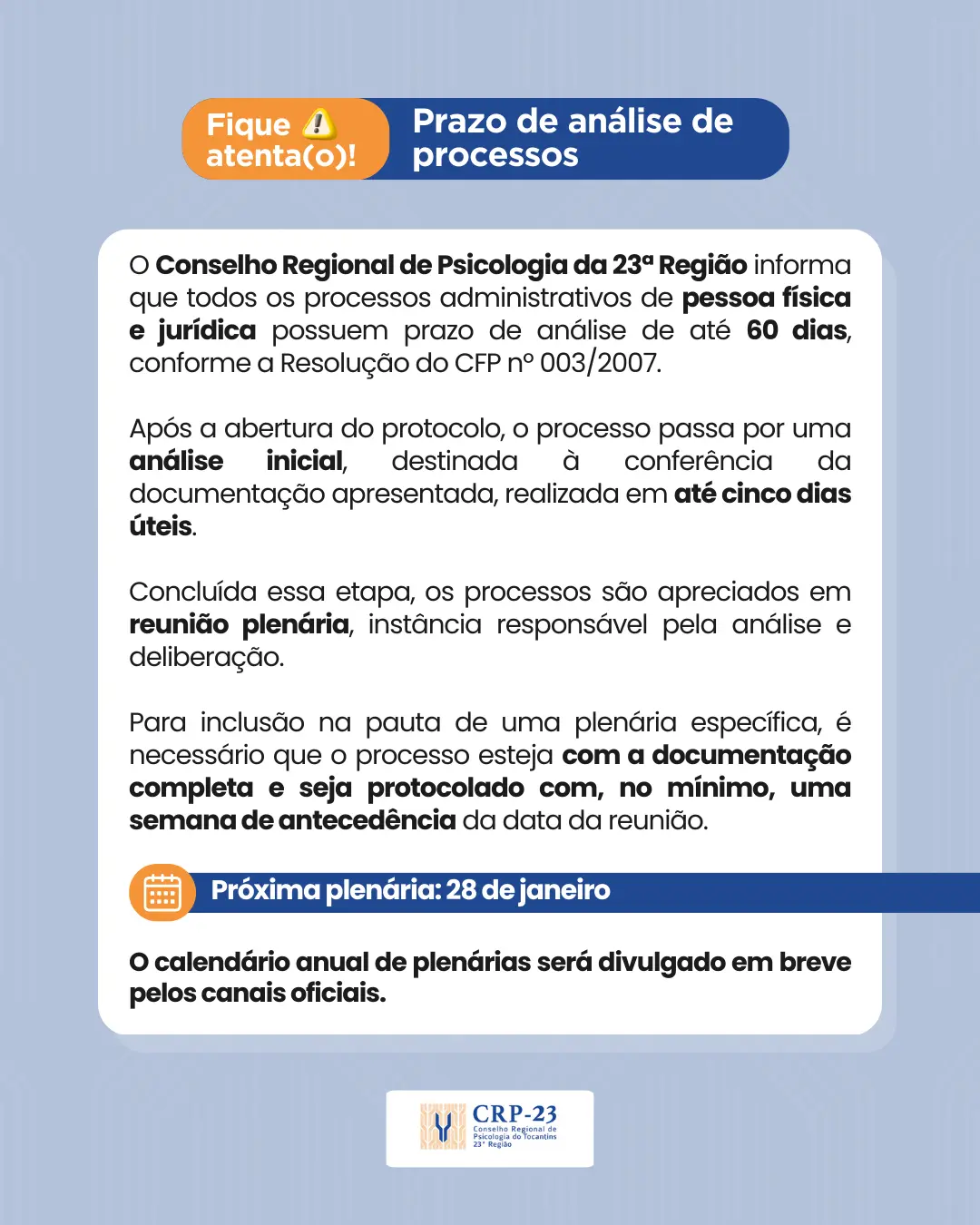 Prazo de análise de processos