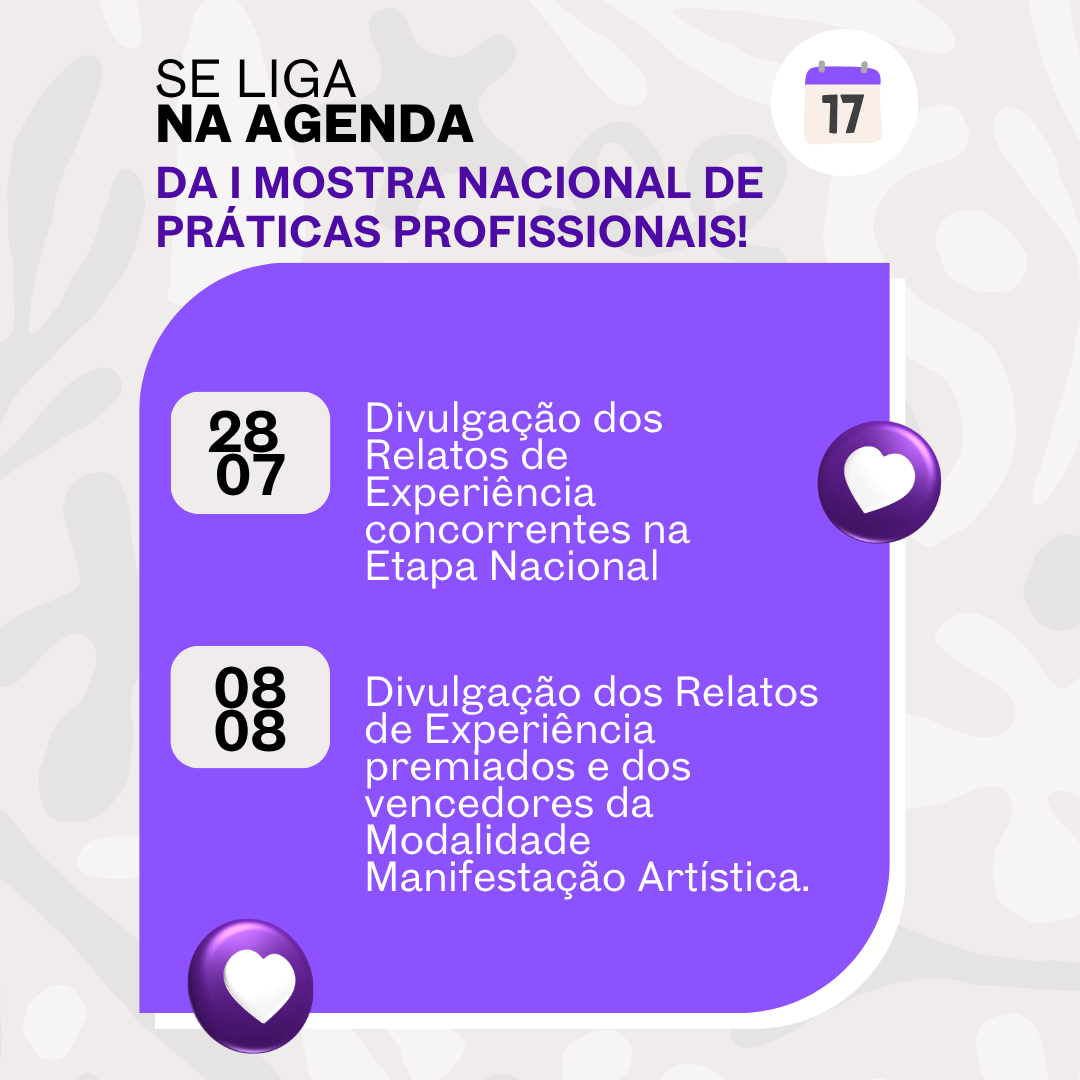 I Mostra Nacional de Práticas Profissionais!