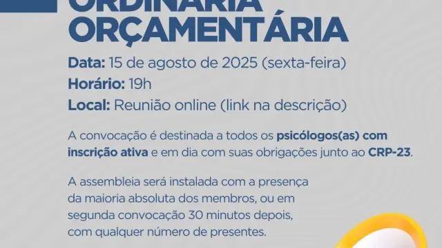 Convocação – Assembleia Geral Ordinária Orçamentária